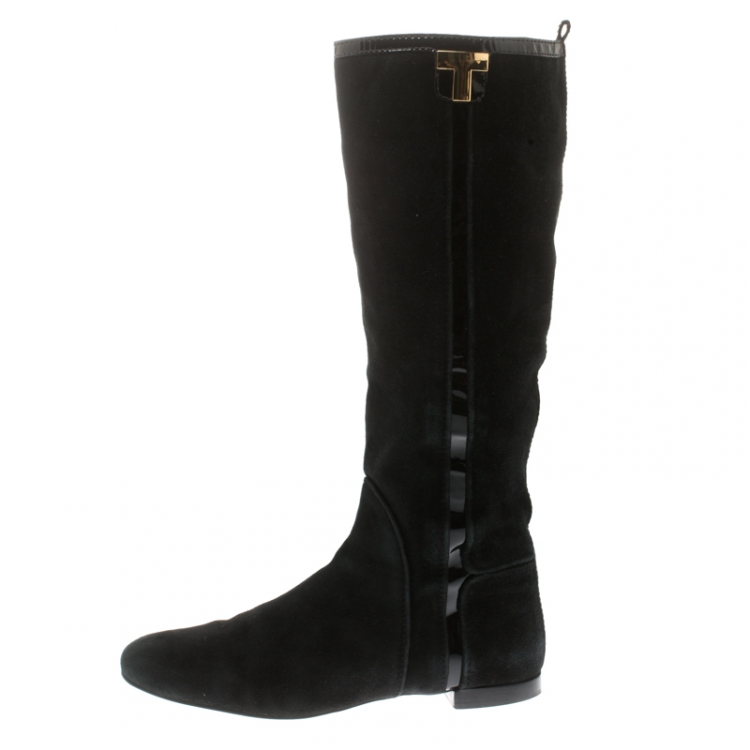 Tory burch cheap black suede boots