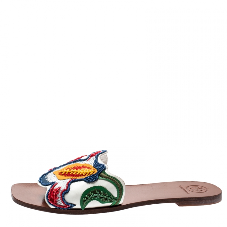 Introducir 122+ imagen tory burch multicolor slides