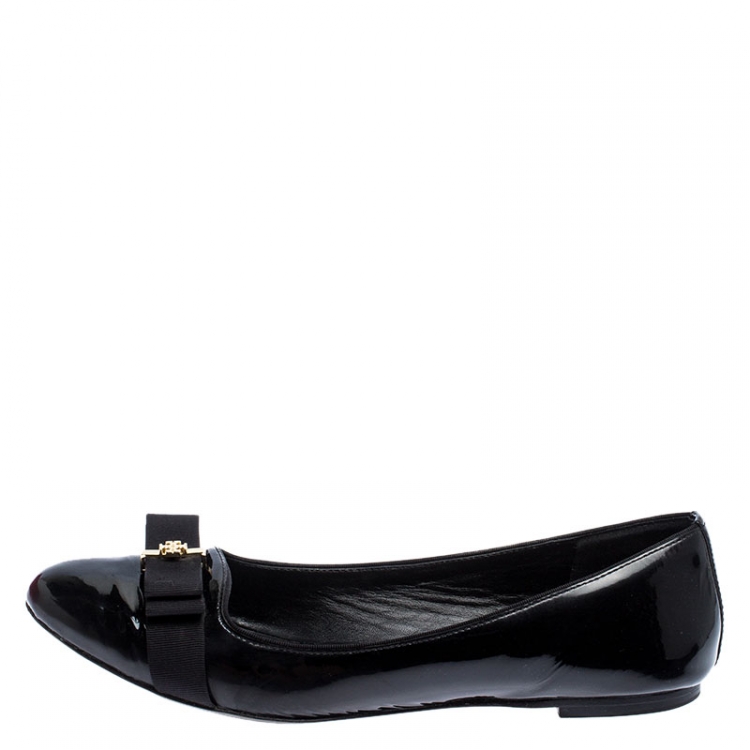 Tory Burch Black Patent Leather Trudy Bow Ballet Flats Size  Tory Burch  | TLC