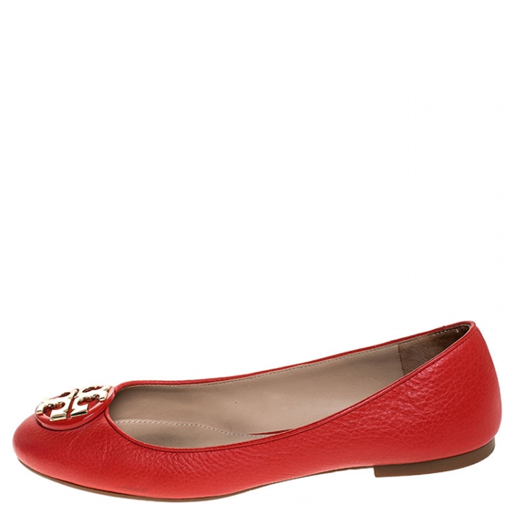 Tory Burch Red Leather Reva Ballet Flats Size 38 Tory Burch | TLC