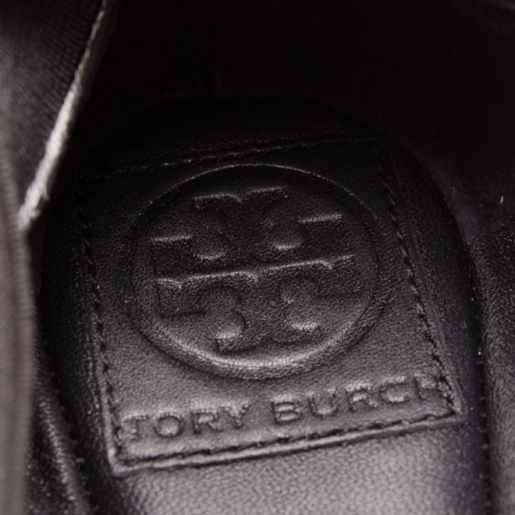 Pre Owned Tory Burch Purple Metallic Flats Size 38.5