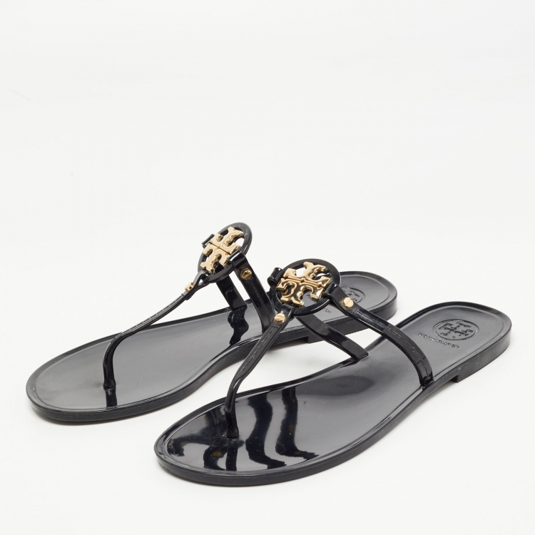 Tory Burch Black Rubber Mini Miller Thong Flats Size  Tory Burch | TLC