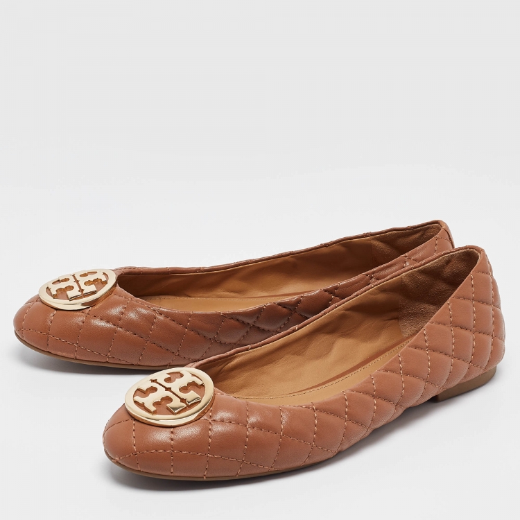 [TORY BURCH] バレフラット BENTON2 Tory Burch Benton 2 Sea Shell Pink Leather Ballet Flats