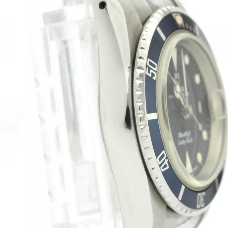 Pre Owned Tudor Blue Stainless Steel Prince Oyster Date 96090 Women's Wristwatch 27MM