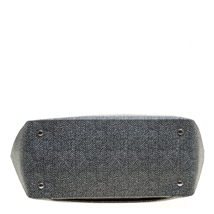 Pre Owned Tumi Grey Canvas Coated and Leather Trim Tote