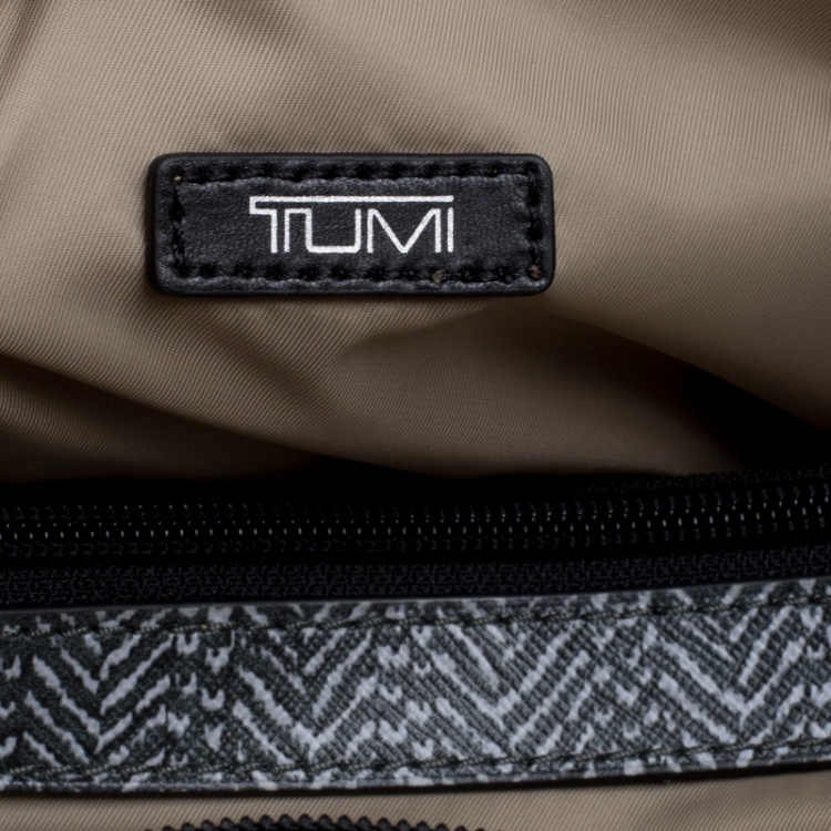 Pre Owned Tumi Grey Canvas Coated and Leather Trim Tote