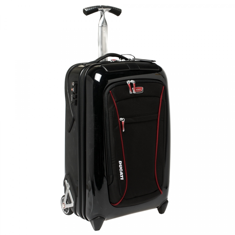Pre Owned Tumi Black/Red Nylon Hardcase Ducati Evoluzione International Carry On Luggage
