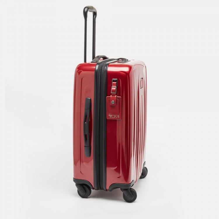 Pre Owned TUMI Red 4 Wheeled V4 International Expandable Carry On Luggage