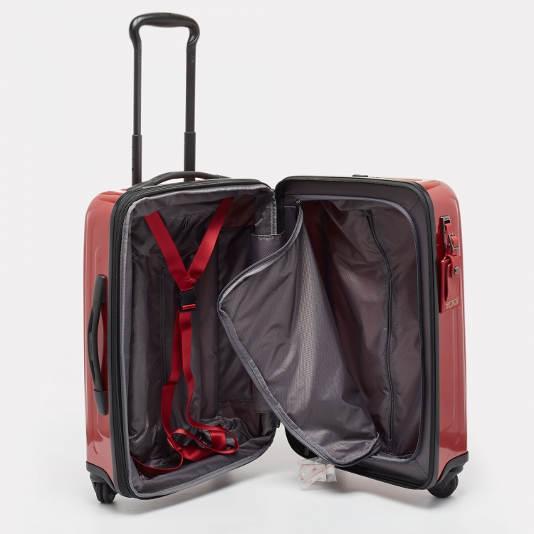 Pre Owned TUMI Red 4 Wheeled V4 International Expandable Carry On Luggage