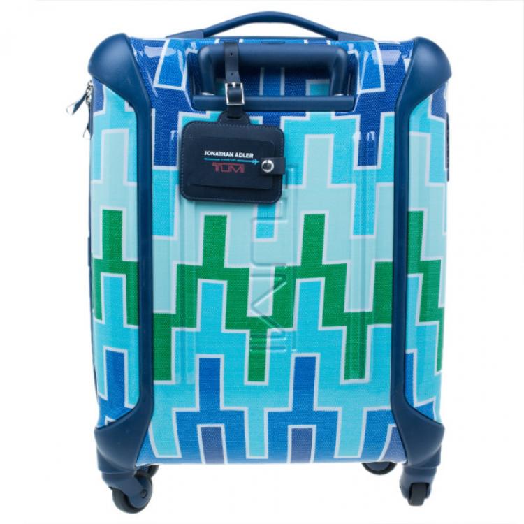 Pre Owned Tumi for Jonathan Adler Blue Printed Trolley