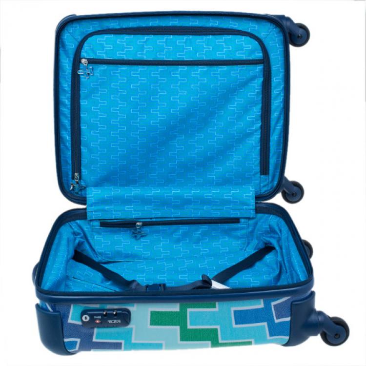 Pre Owned Tumi for Jonathan Adler Blue Printed Trolley