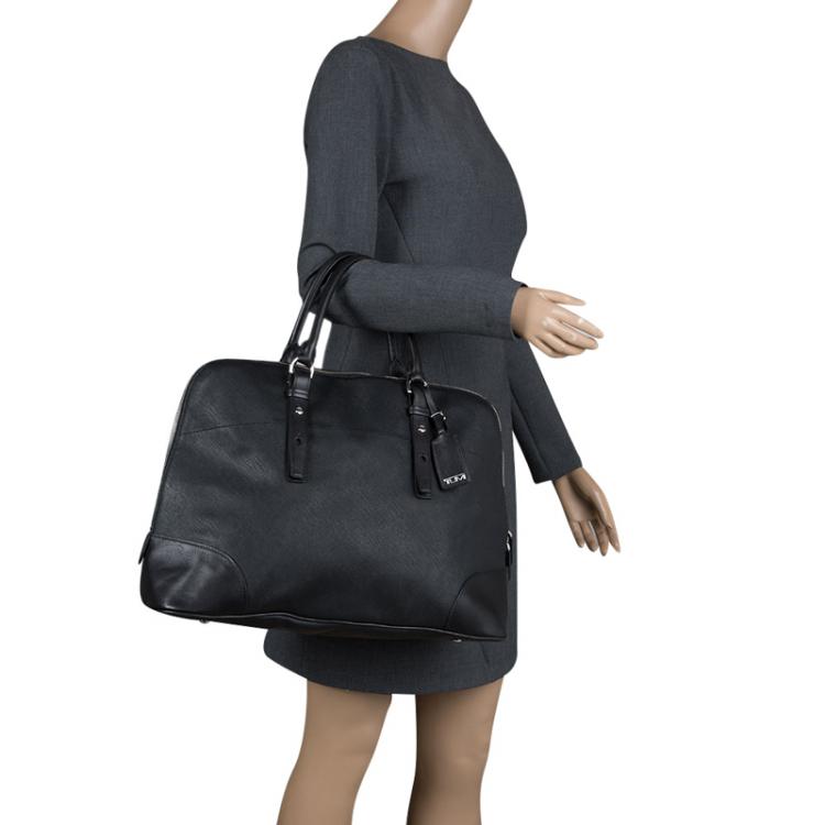 Pre Owned Tumi Black Leather Villa Nivelle Business Satchel