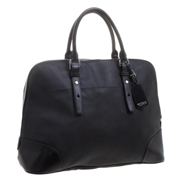 Pre Owned Tumi Black Leather Villa Nivelle Business Satchel