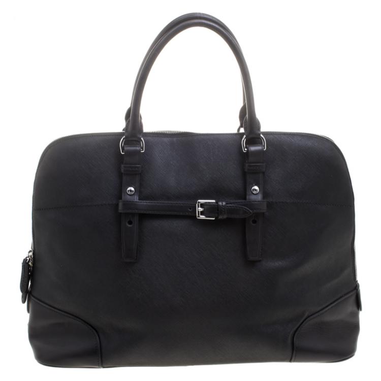 Pre Owned Tumi Black Leather Villa Nivelle Business Satchel