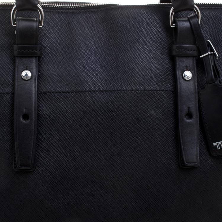 Pre Owned Tumi Black Leather Villa Nivelle Business Satchel