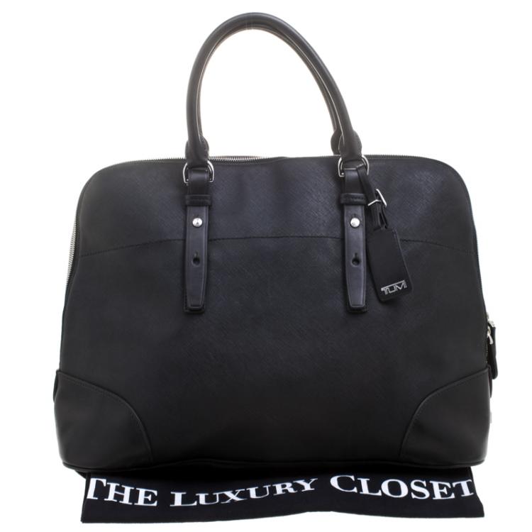 Pre Owned Tumi Black Leather Villa Nivelle Business Satchel