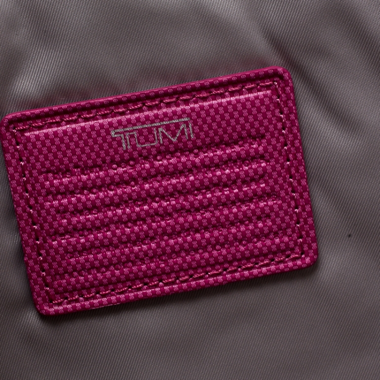 Pre Owned Tumi Pink Leather Slim Zip Crossbody Bag