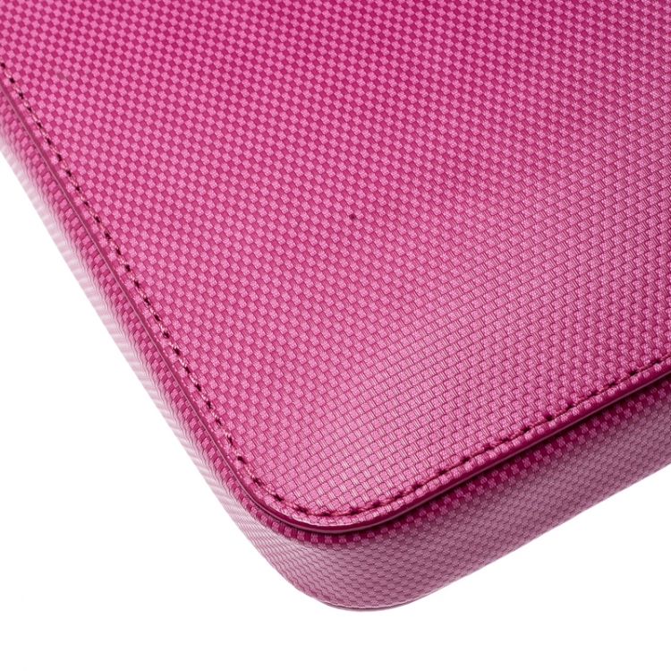 Pre Owned Tumi Pink Leather Slim Zip Crossbody Bag