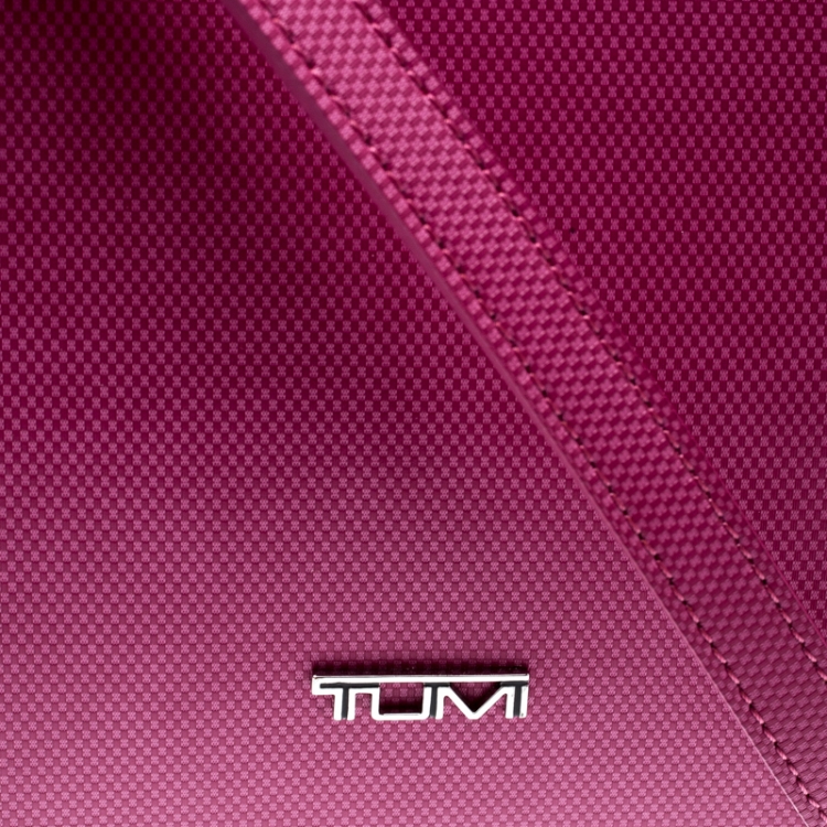 Pre Owned Tumi Pink Leather Slim Zip Crossbody Bag