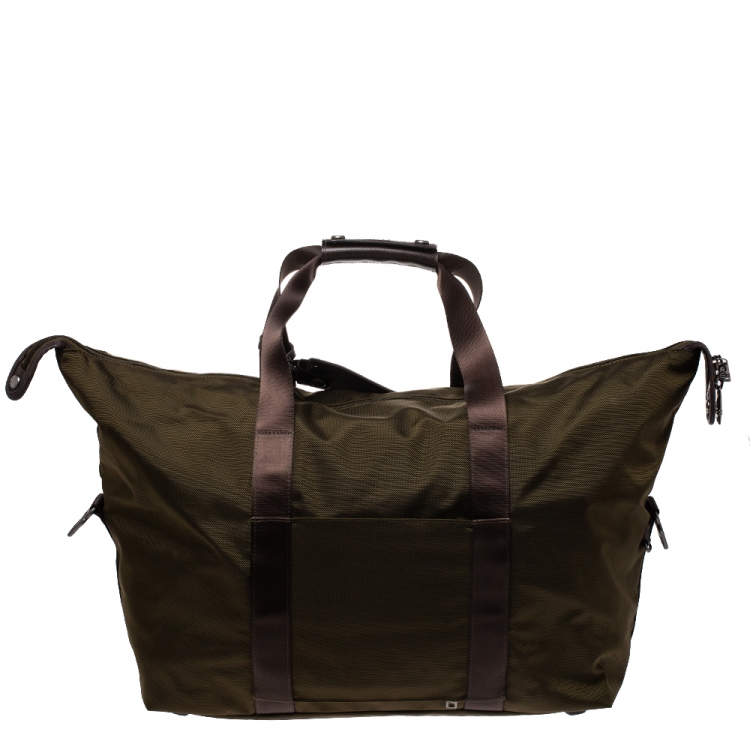 Pre Owned TUMI Khaki Green Nylon Alpha 2 Weekender Duffel Bag