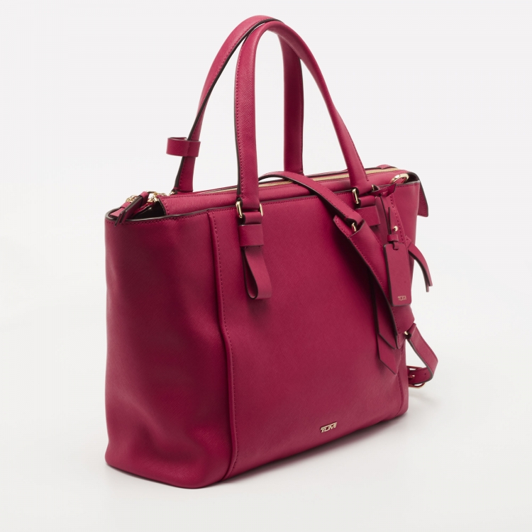 Tumi Pink Saffiano Leather Varek Park Tote Tumi 