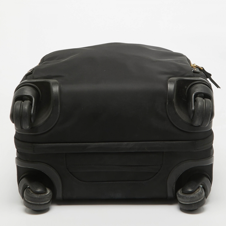 Pre Owned TUMI Black Nylon 4 Wheeled Voyageur Oslo Compact Carry On Luggage