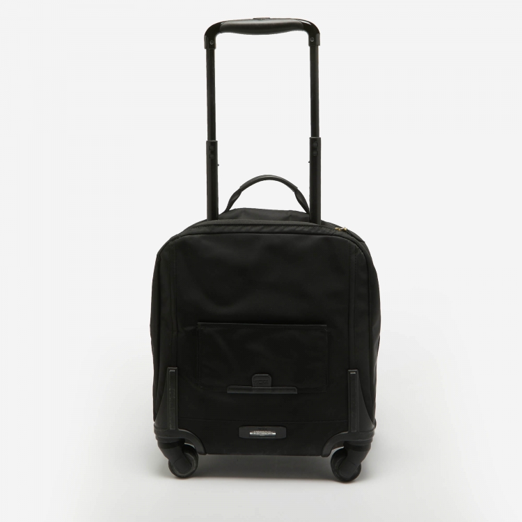 Pre Owned TUMI Black Nylon 4 Wheeled Voyageur Oslo Compact Carry On Luggage