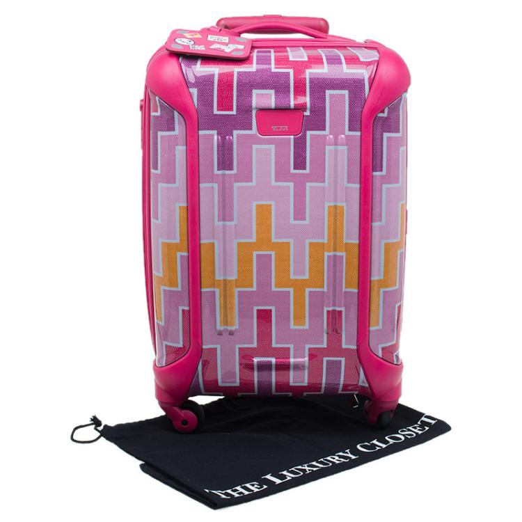 Pre Owned Tumi Multicolor Geometric Patterns Plastic X Jonathan Adler Continental Carry-On Suitcase