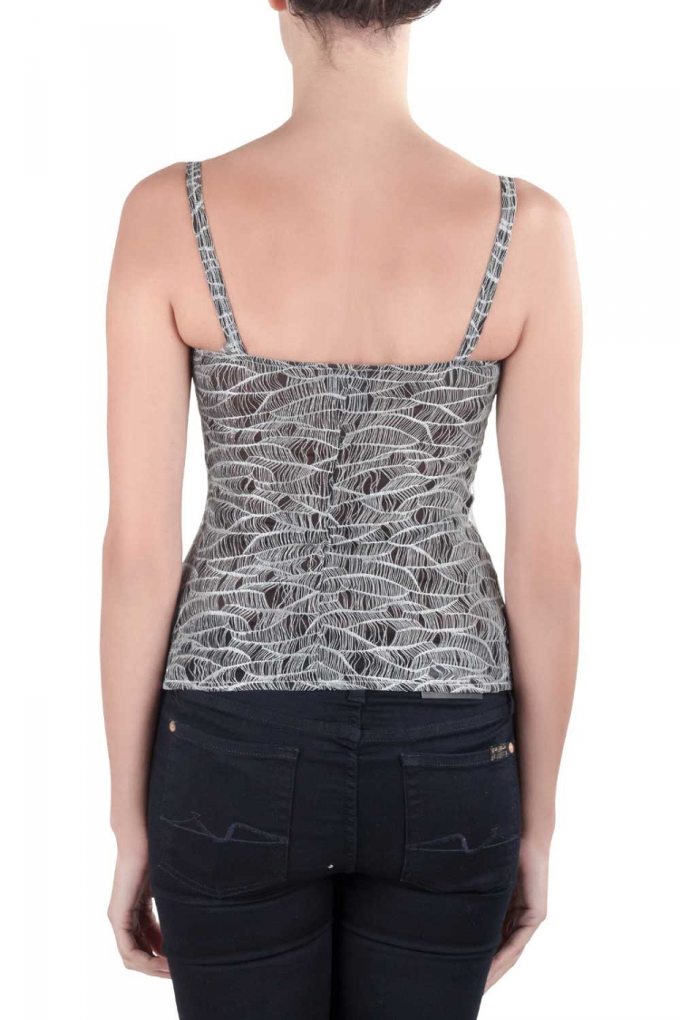 Pre Owned Chanel Black Metallic Lurex Knit Embellished Camisole M