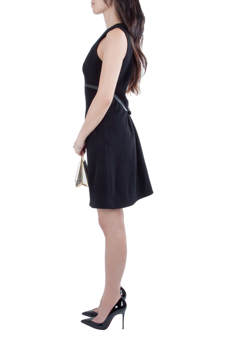 Pre Owned DSquared2 Black Felted Wool Sleeveless A Line Bow Detail Dress M 