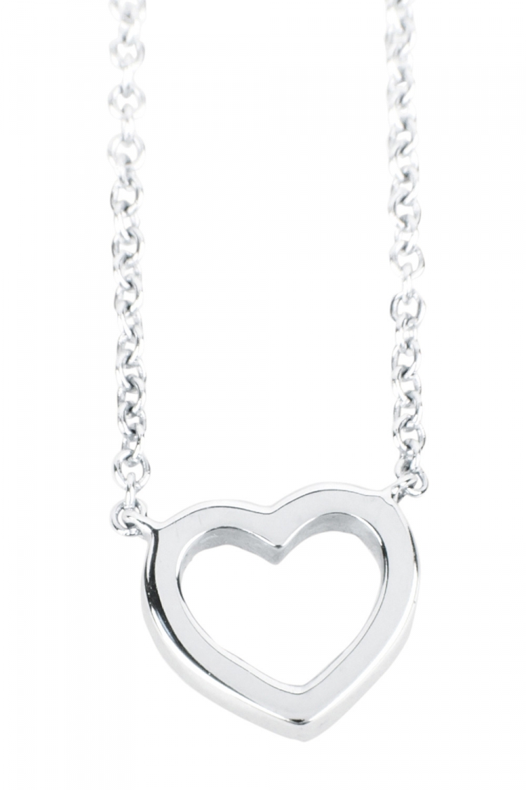 Pre Owned Tiffany & Co. Metro Diamond Heart 18k White Gold Pendant Necklace