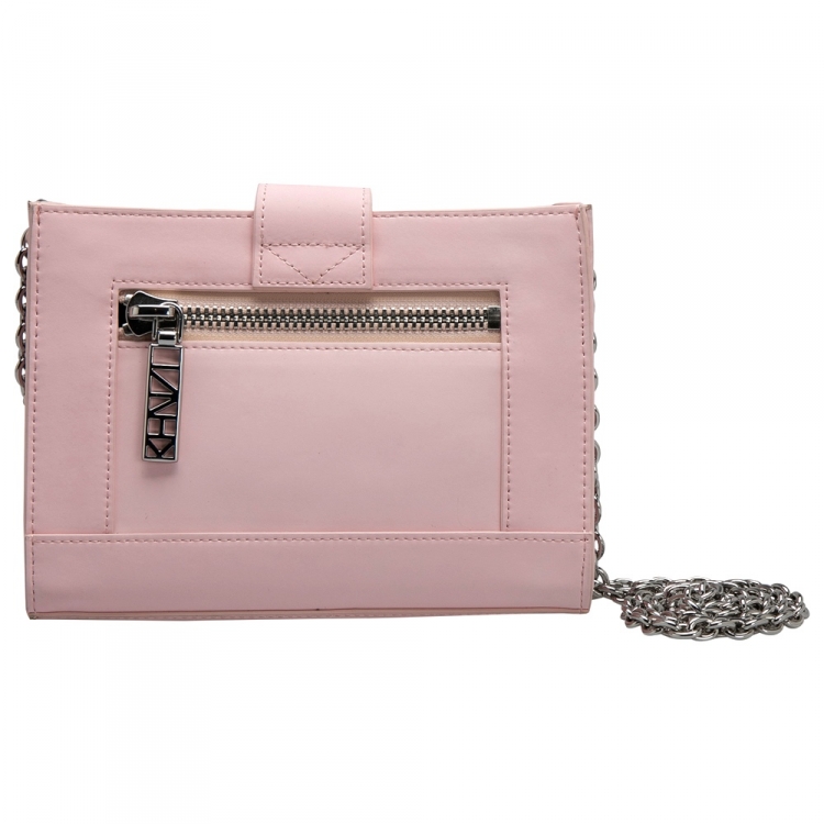 Pre Owned Kenzo Pink Leather Kalifornia Wallet on Chain 