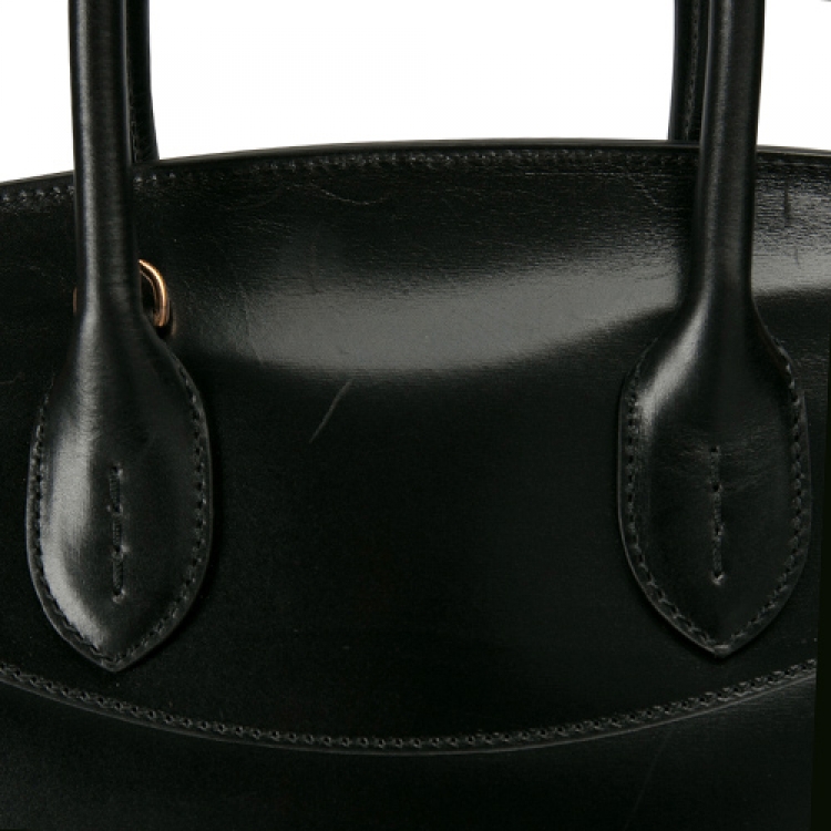Pre Owned Ralph Lauren Black Leather The Ricky Bag With Light Top Handle Bag