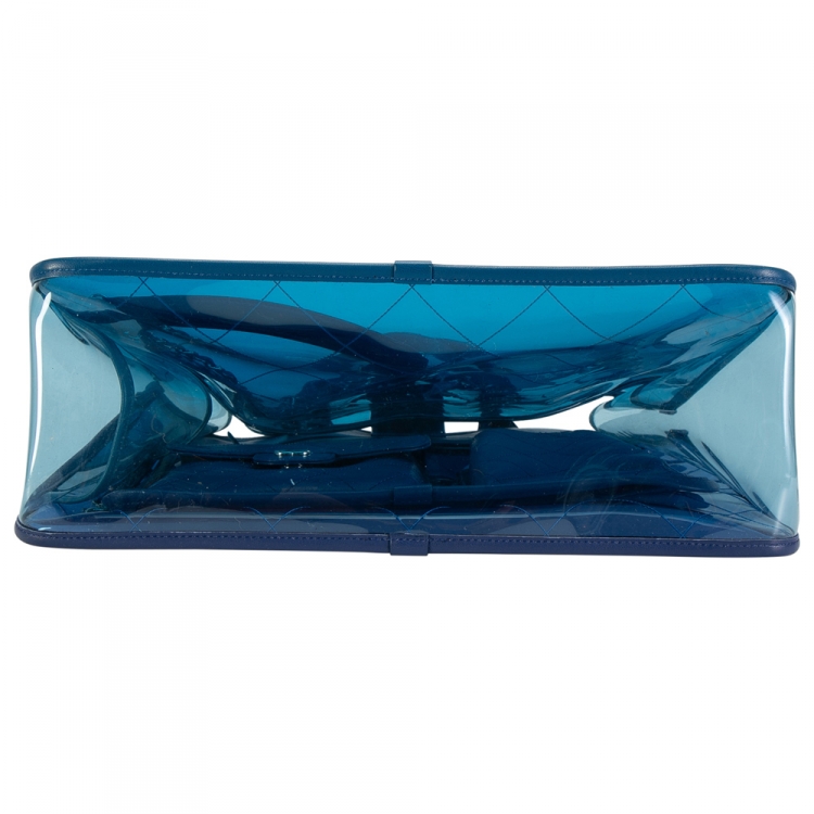 Pre Owned Chanel Blue PVC and Leather Coco Splash Tote