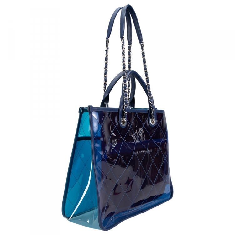 Chanel Blue PVC and Leather Coco Splash Tote Chanel