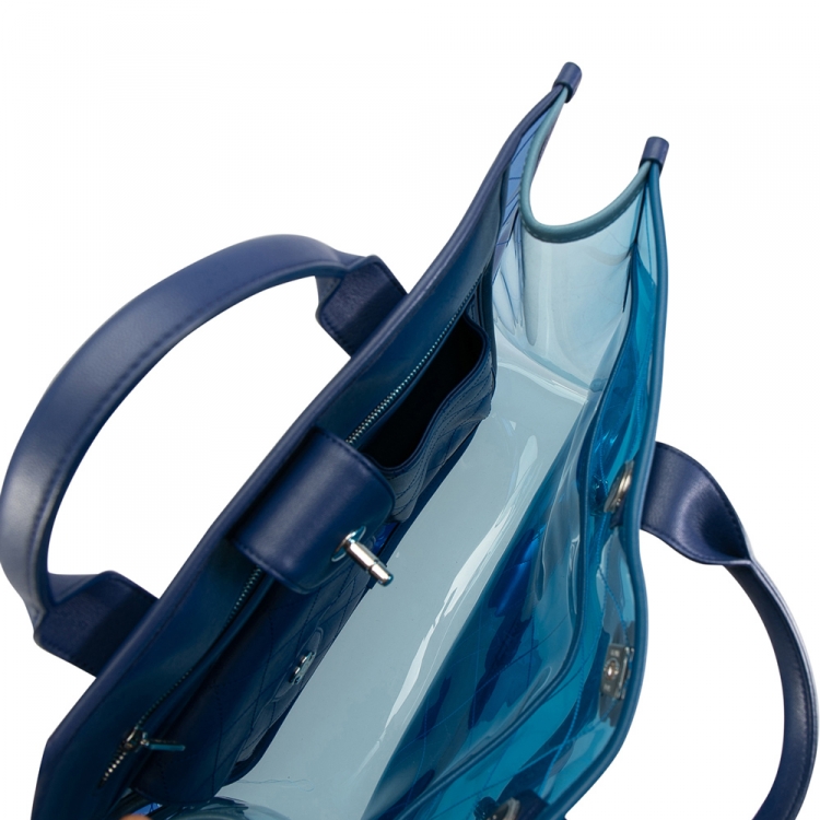 Pre Owned Chanel Blue PVC and Leather Coco Splash Tote