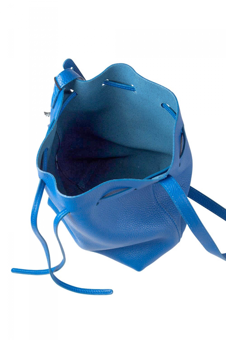 Pre Owned Mansur Gavriel Royal Blue Soft Leather Mini Bucket Bag
