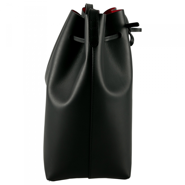 Pre Owned Mansur Gavriel Black Leather Bucket Bag