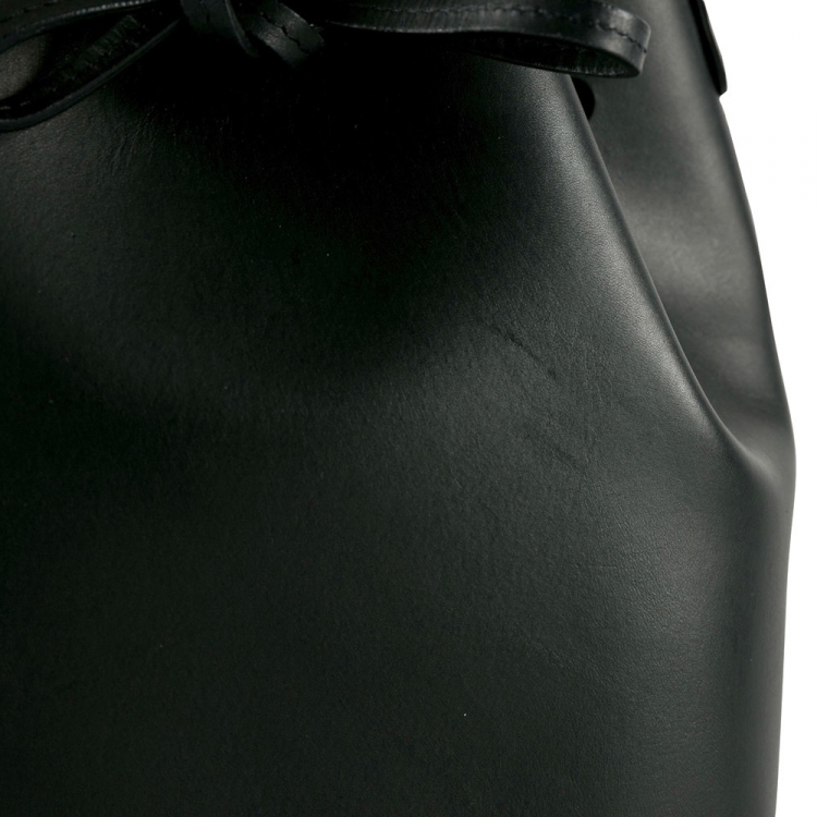 Pre Owned Mansur Gavriel Black Leather Bucket Bag