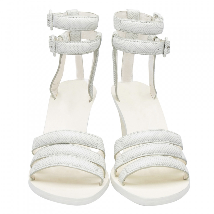 Alexander Wang White Croc Ellis Heeled Sandals Alexander Wang