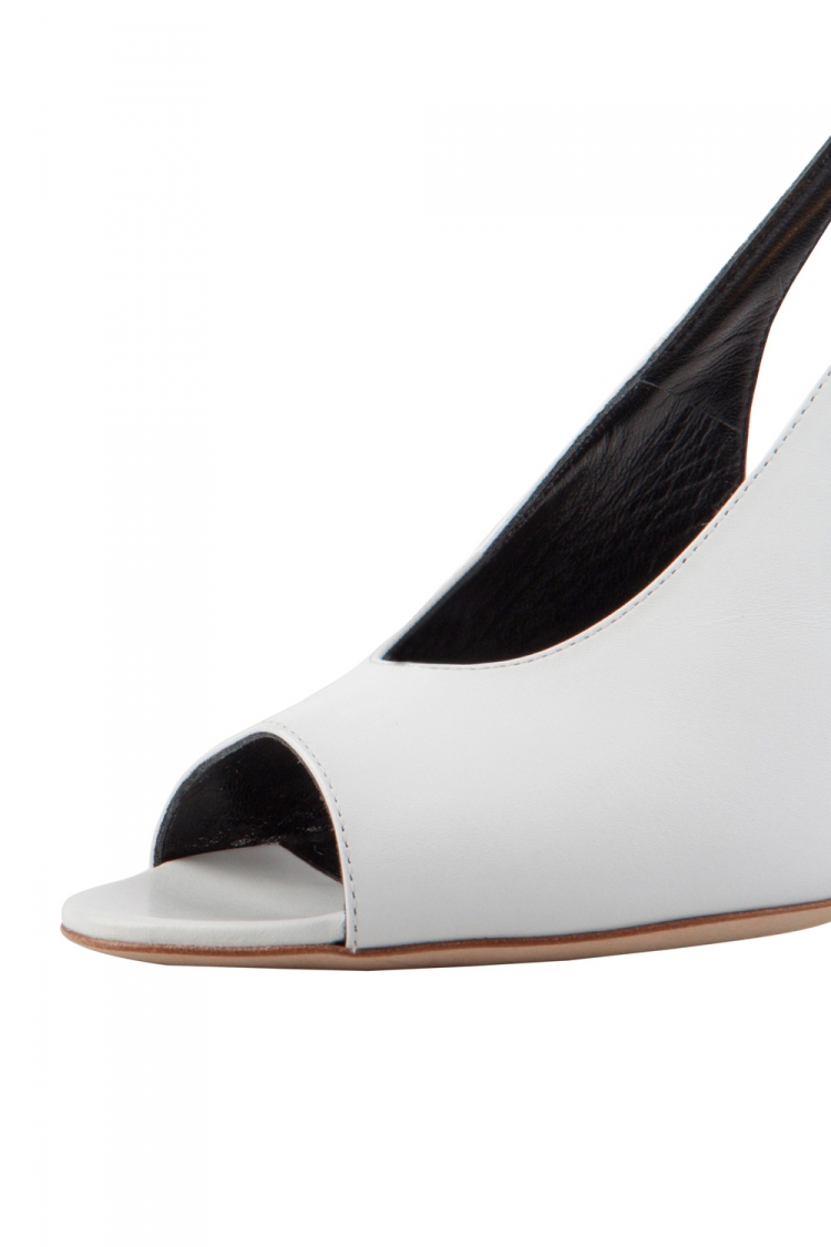 Pre Owned Rupert Sanderson White Leather Peep Toe Cut Out Pumps Size 38.5
