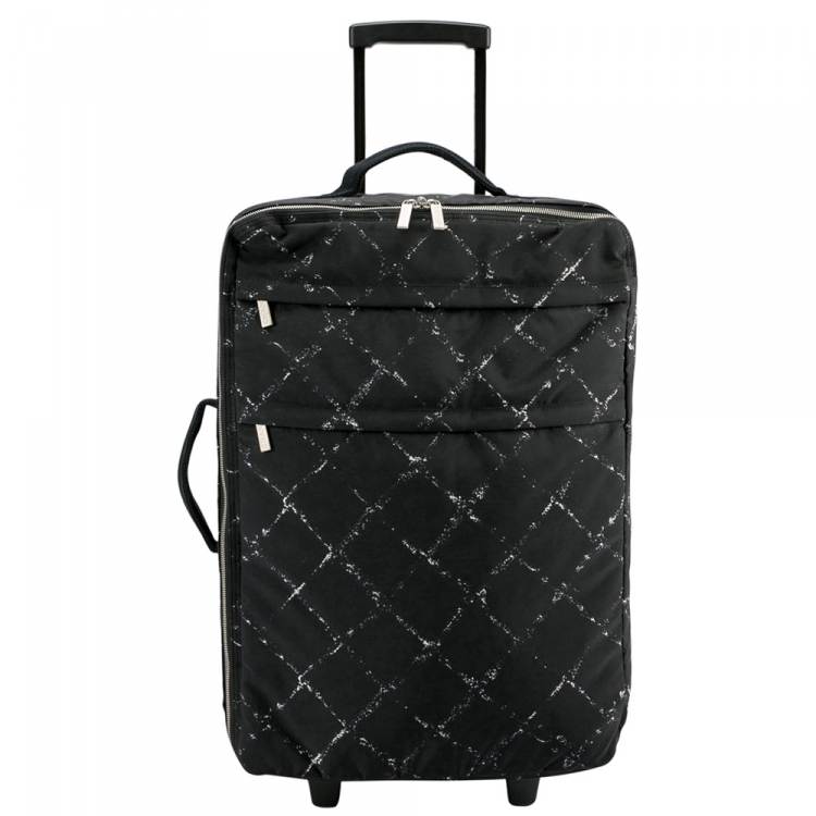 Chanel Black Nylon Old Travel Line Rolling Suitcase Chanel | The Luxury  Closet