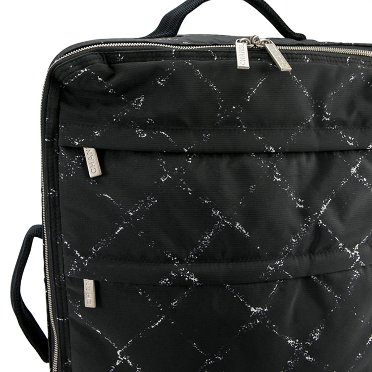 مملوكة مسبقًا Chanel Black Nylon Old Travel Line Rolling Suitcase