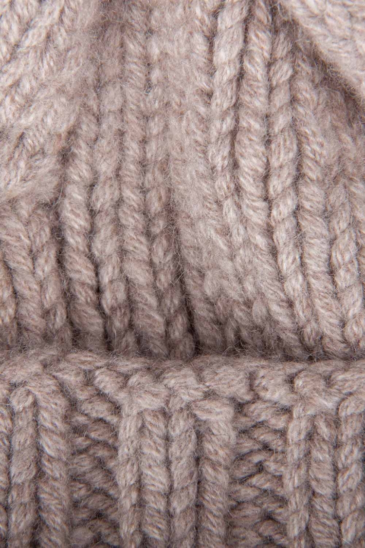 مملوكة مسبقًا Loro Piana Beige Baby Cashmere Beige Fox Fur Pom Pom Detail Beanie Hat