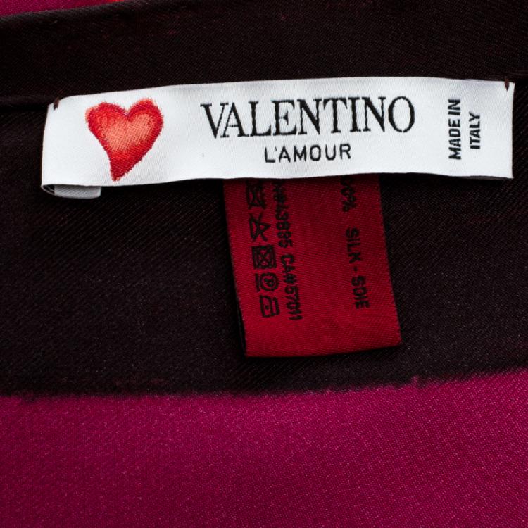 Pre Owned Valentino Multicolor Printed Silk L'Amour Square Scarf
