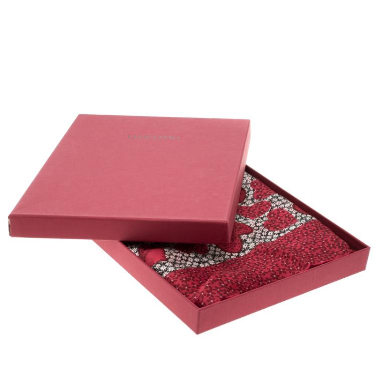 Pre Owned Valentino and Celia Birtwell Multicolor Printed L'Amour Silk Scarf