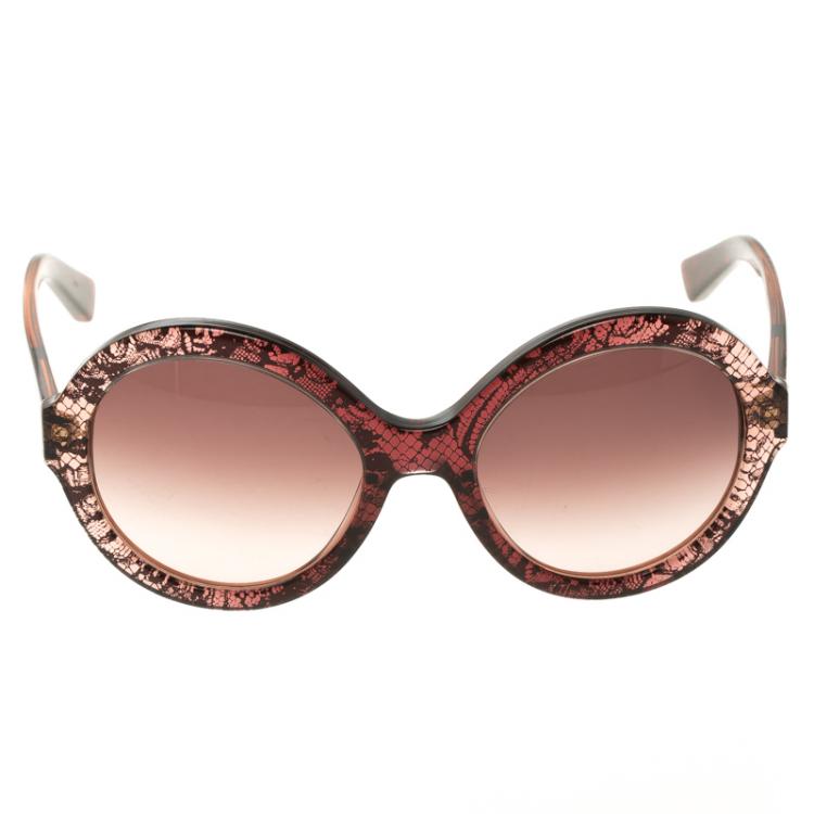 Pre Owned Valentino Brown V668S Round Sunglasses