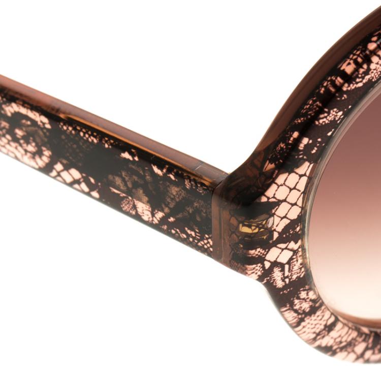 Pre Owned Valentino Brown V668S Round Sunglasses