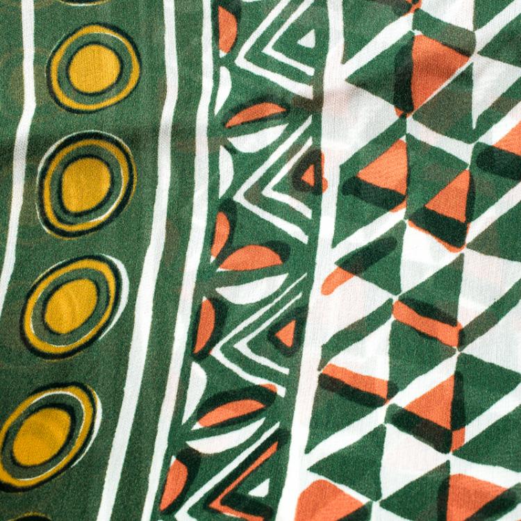 Pre Owned Valentino Multicolor Tribal Aztec Print Silk Stole