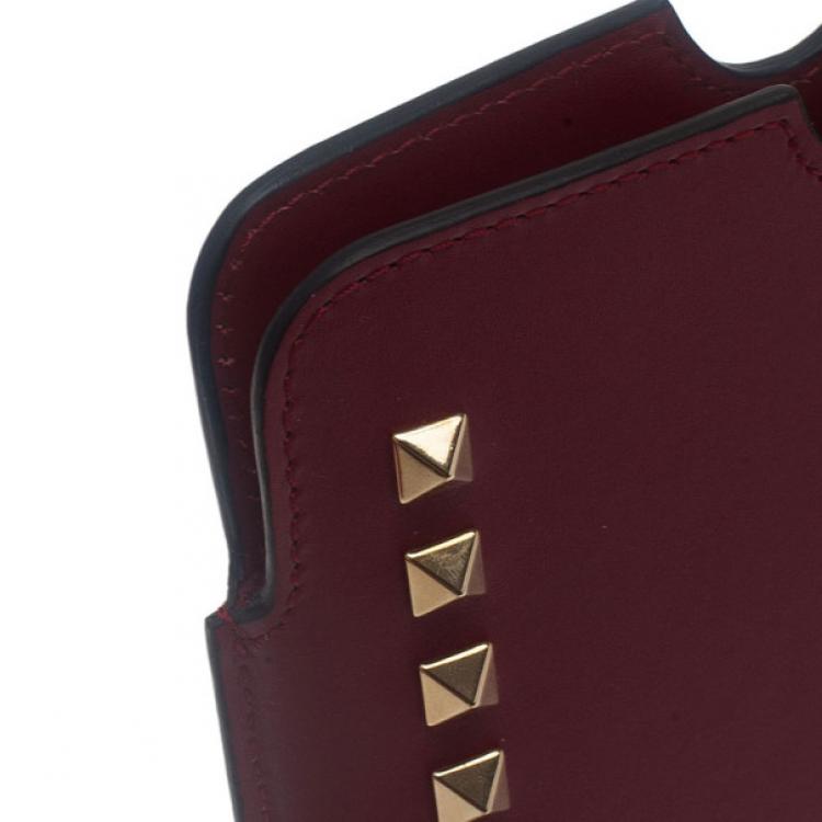 Pre Owned Valentino Red Leather Rockstud iPad Case